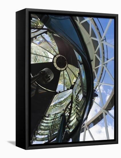 USA, Florida, Jupiter, Jupiter Inlet Lighthouse, Detail of the Fresnel Lens-Walter Bibikow-Framed Stretched Canvas