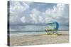 USA, Florida, Miami Beach. Colorful lifeguard station.-Rob Tilley-Stretched Canvas