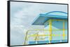 USA, Florida, Miami Beach. Colorful lifeguard station.-Rob Tilley-Framed Stretched Canvas