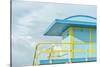 USA, Florida, Miami Beach. Colorful lifeguard station.-Rob Tilley-Stretched Canvas