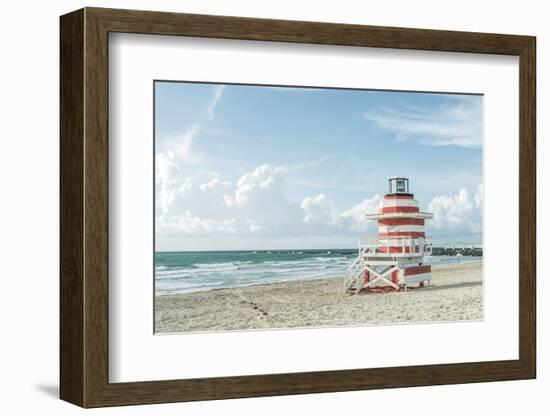 USA, Florida, Miami Beach. Colorful lifeguard station.-Rob Tilley-Framed Photographic Print