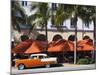 USA, Florida, Miami Beach, South Beach Hotels on Ocean Drive, 1955 Chevrolet Car-Walter Bibikow-Mounted Photographic Print