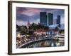 USA, Florida, Miami, City Skyline With Bayside Mall and Fredom Tower-Walter Bibikow-Framed Photographic Print