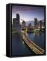 USA, Florida, Miami, Elevated City Skyline from Brickell Key-Walter Bibikow-Framed Stretched Canvas