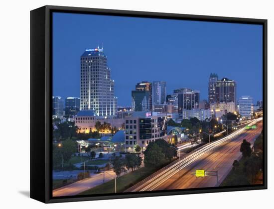 Usa, Florida, Orlando, Downtown Skyline and Interstate 4-John Coletti-Framed Stretched Canvas