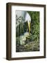 USA, Florida, Orlando. Great Egret and baby egret at Gatorland.-Jim Engelbrecht-Framed Photographic Print