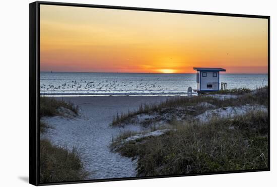 USA, Florida, Port Canaveral. Sunrise over the Atlantic-Hollice Looney-Framed Stretched Canvas