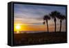 USA, Florida, Sarasota, Crescent Beach, Siesta Key, Sunset-Bernard Friel-Framed Stretched Canvas