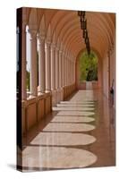 USA, Florida, Sarasota, Museum of Art Columned Corridor.-Bernard Friel-Stretched Canvas