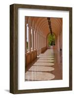 USA, Florida, Sarasota, Museum of Art Columned Corridor.-Bernard Friel-Framed Photographic Print