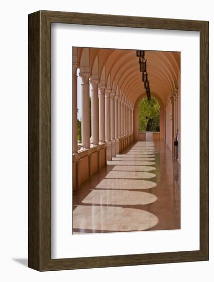 USA, Florida, Sarasota, Museum of Art Columned Corridor.-Bernard Friel-Framed Photographic Print