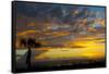 USA, Florida, Sarasota, Siesta Key. Seascape at sunset-Bernard Friel-Framed Stretched Canvas