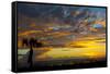 USA, Florida, Sarasota, Siesta Key. Seascape at sunset-Bernard Friel-Framed Stretched Canvas