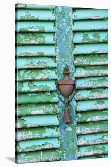 USA, Florida, St. Augustine, Door knocker on an old door.-Joanne Wells-Stretched Canvas