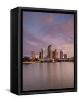 USA, Florida, Tampa, Skyline from Hillsborough Bay-Walter Bibikow-Framed Stretched Canvas