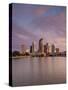 USA, Florida, Tampa, Skyline from Hillsborough Bay-Walter Bibikow-Stretched Canvas