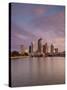 USA, Florida, Tampa, Skyline from Hillsborough Bay-Walter Bibikow-Stretched Canvas