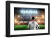 Usa Football Player Holding Ball against Stadium Full of Usa Football Fans-Wavebreak Media Ltd-Framed Photographic Print