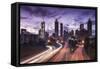 USA, Georgia, Atlanta, City Skyline from Interstate 20-Walter Bibikow-Framed Stretched Canvas