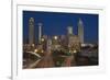 USA, Georgia, Atlanta. Urban scene at night.-Jaynes Gallery-Framed Photographic Print