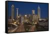 USA, Georgia, Atlanta. Urban scene at night.-Jaynes Gallery-Framed Stretched Canvas