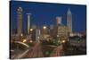 USA, Georgia, Atlanta. Urban scene at night.-Jaynes Gallery-Stretched Canvas