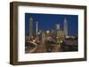 USA, Georgia, Atlanta. Urban scene at night.-Jaynes Gallery-Framed Photographic Print