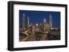 USA, Georgia, Atlanta. Urban scene at night.-Jaynes Gallery-Framed Photographic Print