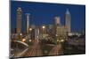 USA, Georgia, Atlanta. Urban scene at night.-Jaynes Gallery-Mounted Photographic Print