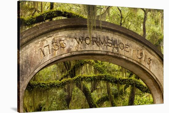 USA, Georgia, Savannah, Entrance to Wormsloe Plantation.-Joanne Wells-Stretched Canvas