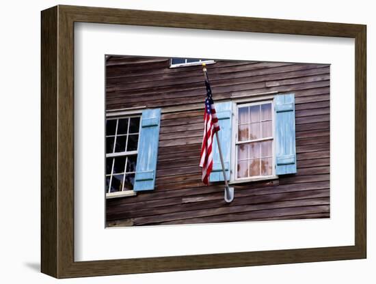 USA, Georgia, Savannah, Flag on an old building.-Joanne Wells-Framed Photographic Print