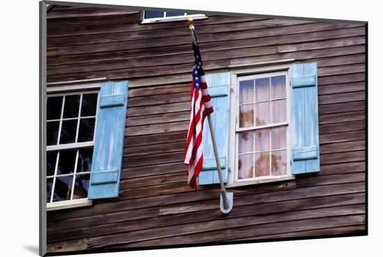 USA, Georgia, Savannah, Flag on an old building.-Joanne Wells-Mounted Photographic Print
