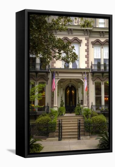 USA, Georgia, Savannah, Grand house in the Historic District.-Joanne Wells-Framed Stretched Canvas