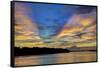 USA, Georgia, Savannah, Sunrise along Savannah River.-Joanne Wells-Framed Stretched Canvas