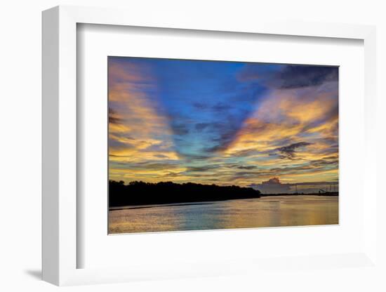 USA, Georgia, Savannah, Sunrise along Savannah River.-Joanne Wells-Framed Photographic Print