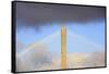 USA, Georgia, Savannah. Talmadge Memorial Bridge in the clouds.-Joanne Wells-Framed Stretched Canvas