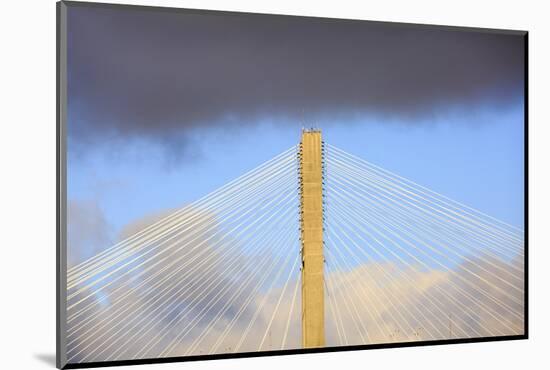 USA, Georgia, Savannah. Talmadge Memorial Bridge in the clouds.-Joanne Wells-Mounted Photographic Print