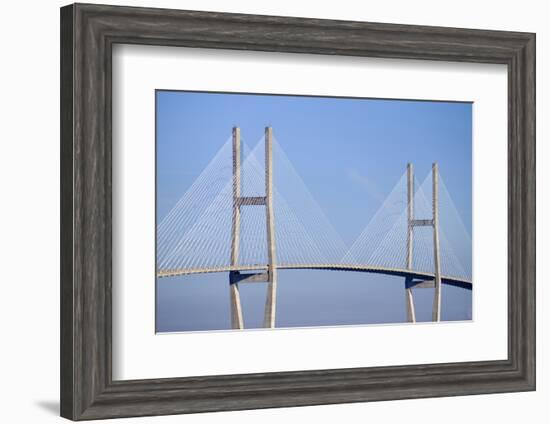 USA, Georgia, Savannah. Talmadge Memorial Bridge over the Savannah River.-Joanne Wells-Framed Photographic Print