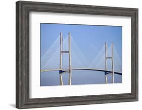 USA, Georgia, Savannah. Talmadge Memorial Bridge over the Savannah River.-Joanne Wells-Framed Photographic Print