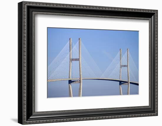 USA, Georgia, Savannah. Talmadge Memorial Bridge over the Savannah River.-Joanne Wells-Framed Photographic Print