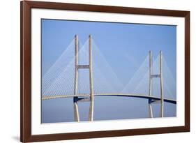 USA, Georgia, Savannah. Talmadge Memorial Bridge over the Savannah River.-Joanne Wells-Framed Photographic Print