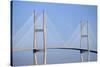 USA, Georgia, Savannah. Talmadge Memorial Bridge over the Savannah River.-Joanne Wells-Stretched Canvas