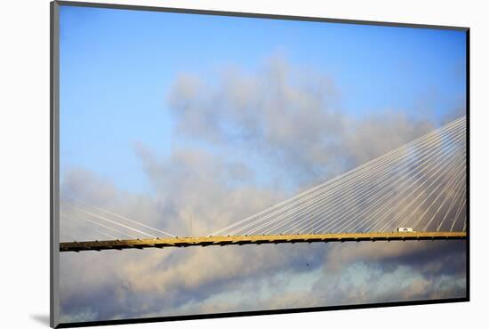 USA, Georgia, Savannah. Talmadge Memorial Bridge with truck crossing.-Joanne Wells-Mounted Photographic Print