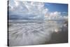 USA, Georgia, Tybee Island. Clouds and waves in morning light at the beach.-Joanne Wells-Stretched Canvas