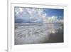 USA, Georgia, Tybee Island. Clouds and waves in morning light at the beach.-Joanne Wells-Framed Photographic Print