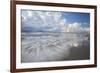 USA, Georgia, Tybee Island. Clouds and waves in morning light at the beach.-Joanne Wells-Framed Photographic Print