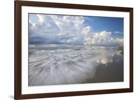 USA, Georgia, Tybee Island. Clouds and waves in morning light at the beach.-Joanne Wells-Framed Premium Photographic Print