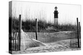 USA, Georgia, Tybee Island, Fences and Lighthouse-Ann Collins-Stretched Canvas