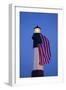 USA, Georgia, Tybee Island, Flag flying on lighthouse at Tybee Island.-Joanne Wells-Framed Photographic Print