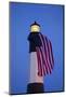 USA, Georgia, Tybee Island, Flag flying on lighthouse at Tybee Island.-Joanne Wells-Mounted Photographic Print